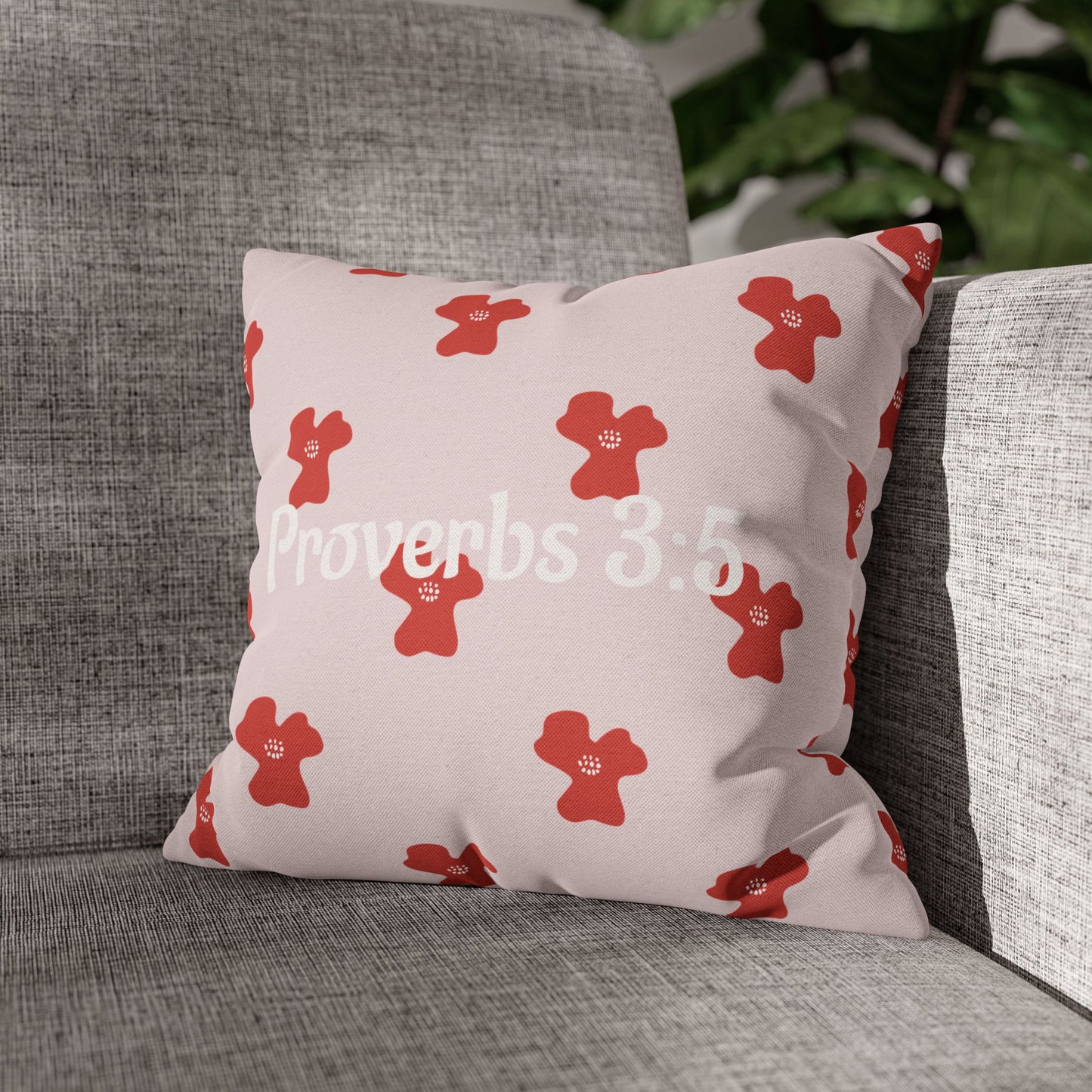 Charming Pink Poppy Pillowcase (Proverbs 3:5)