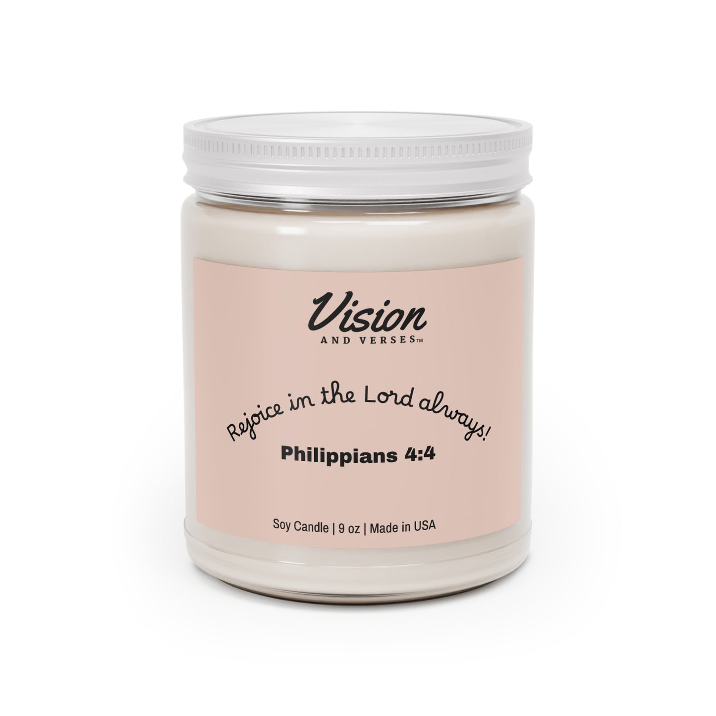 Philippians 4:4 | Scripture Scented Soy Candle (9oz)