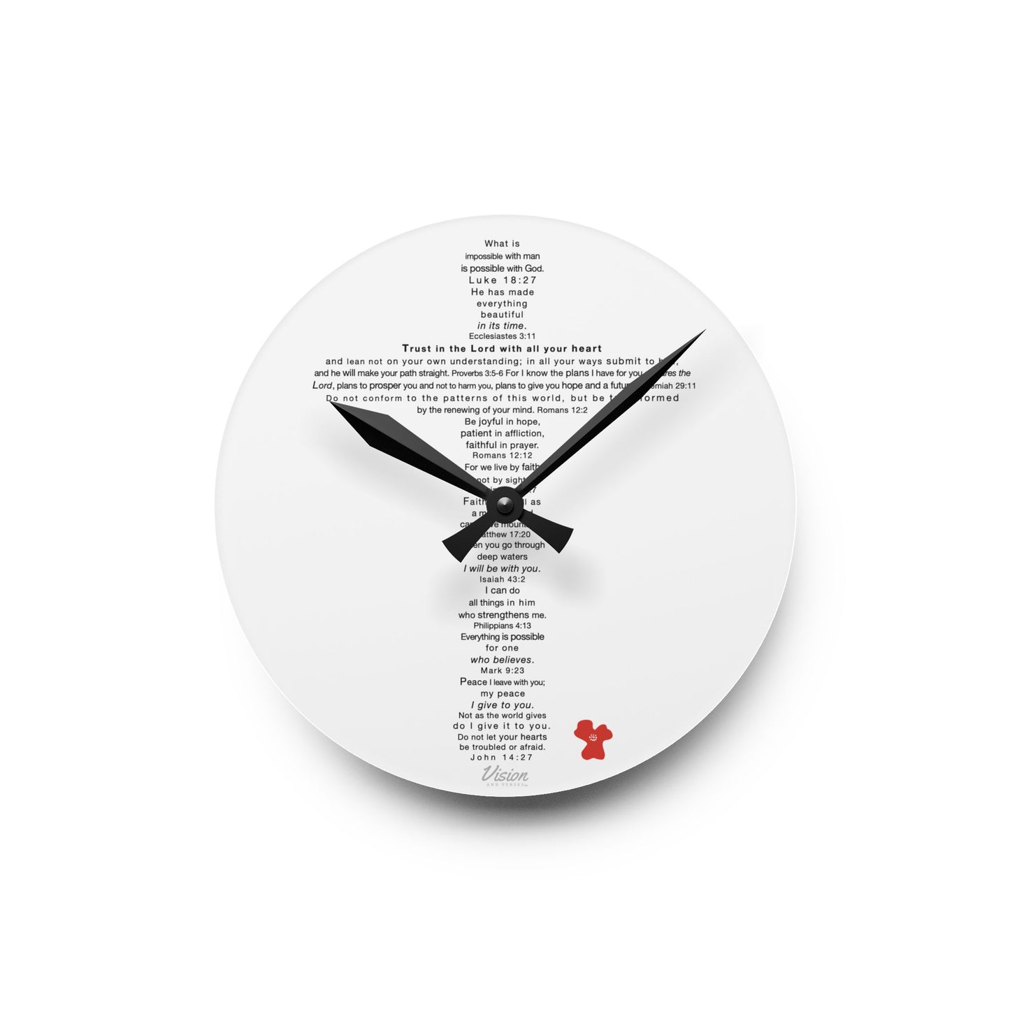 The Challenge Cross - Acrylic Wall Clock (poppy)
