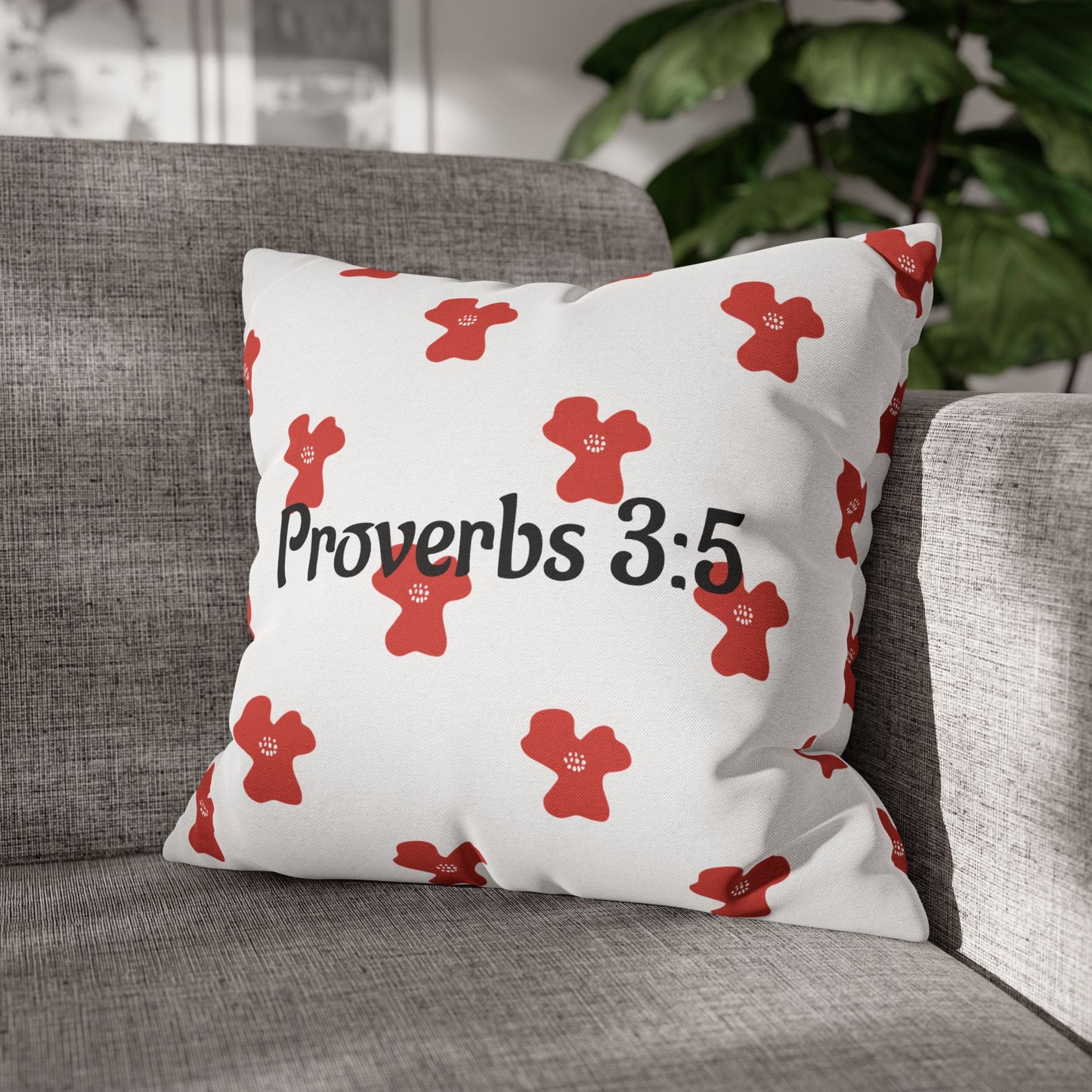 Charming Poppy Pillowcase (Proverbs 3:5)