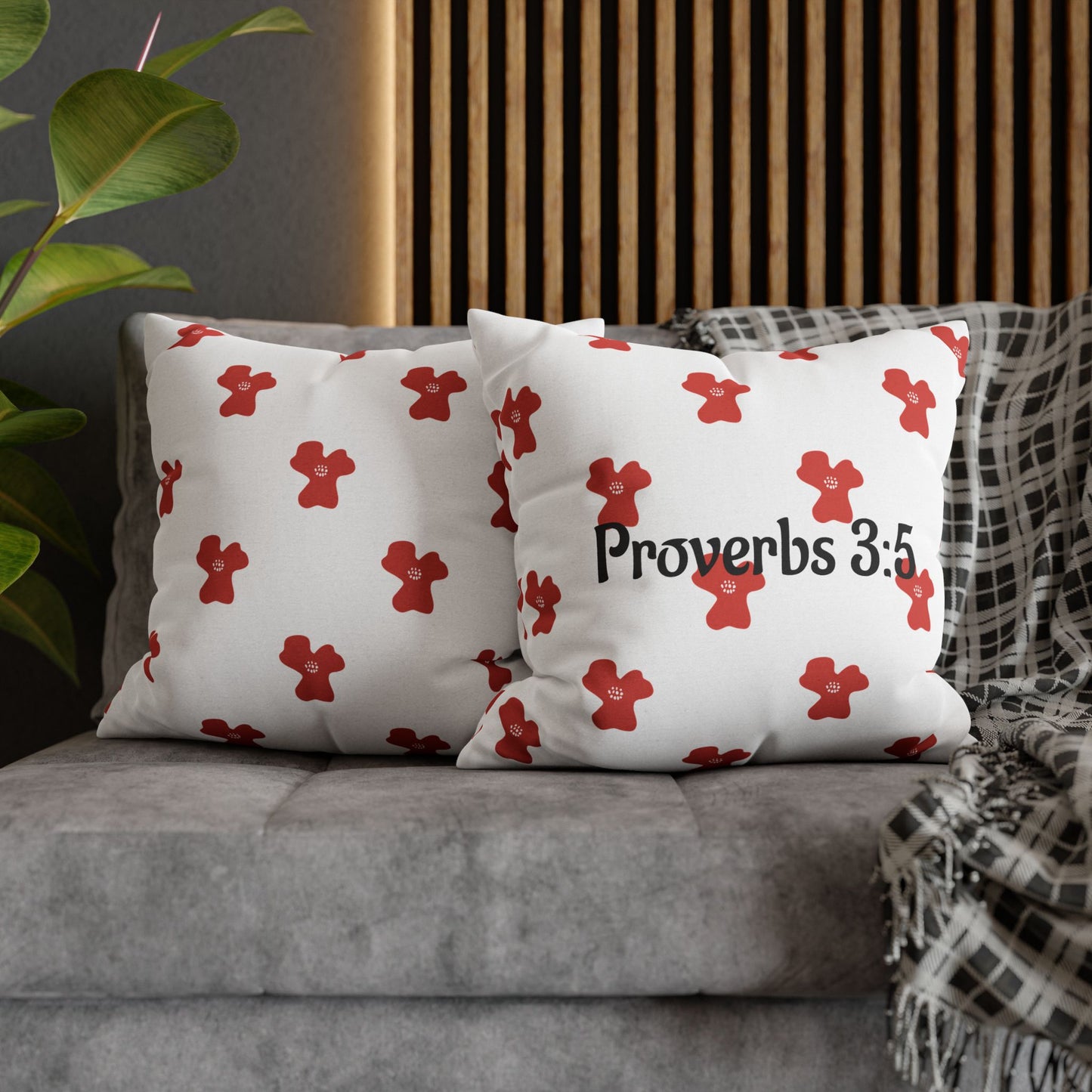 Charming Poppy Pillowcase (Proverbs 3:5)