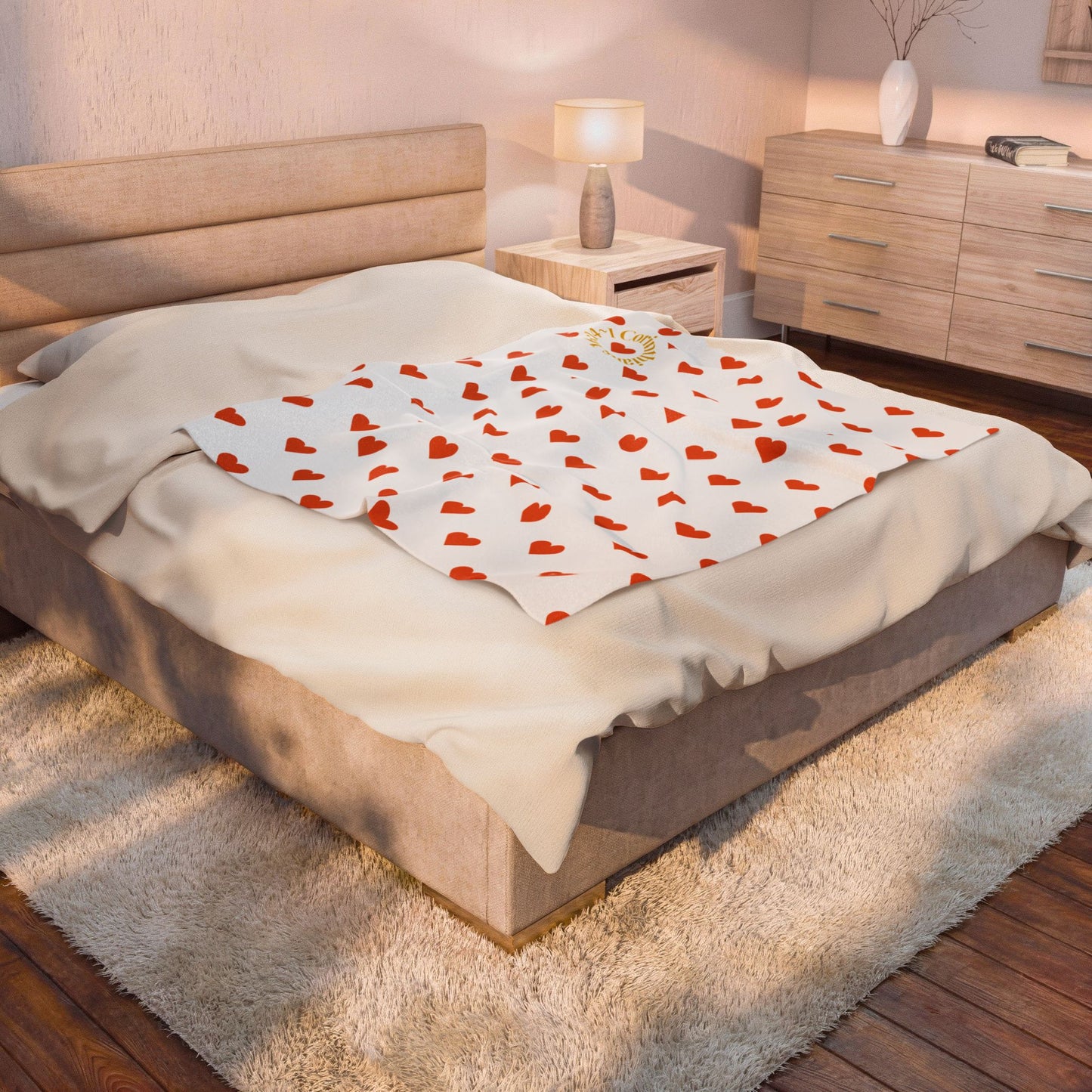 Cozy Heartfelt Plush Blanket (1 Corinthians 16:14)