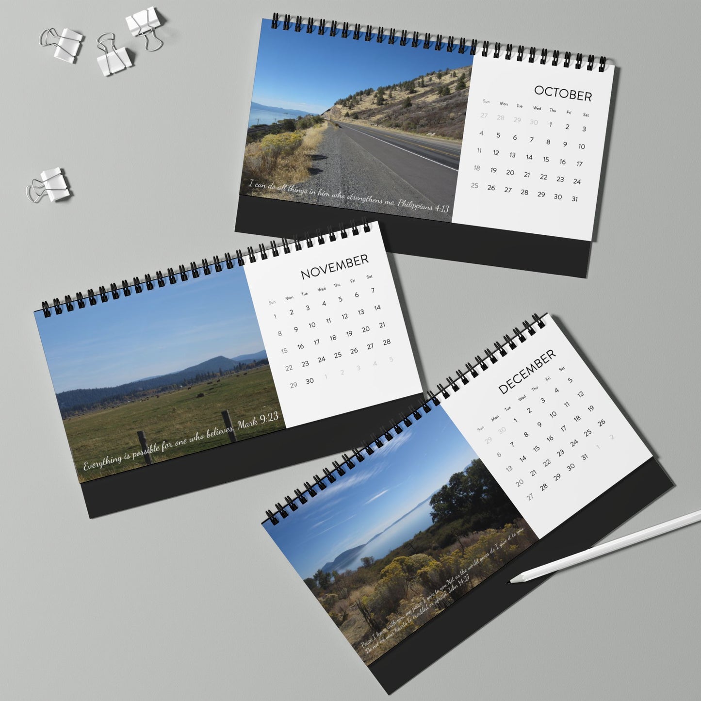 2026 Inspirational Desktop Calendar (The Challenge Cross)