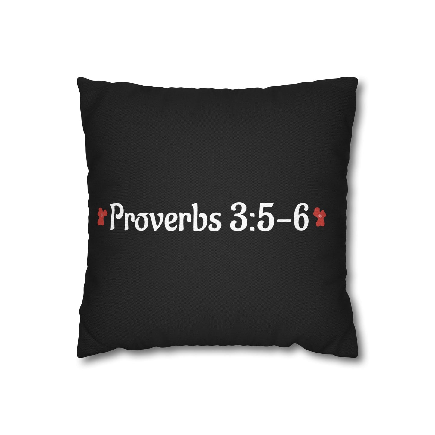 Charming Black Poppy Pillowcase (Proverbs 3:5-6)