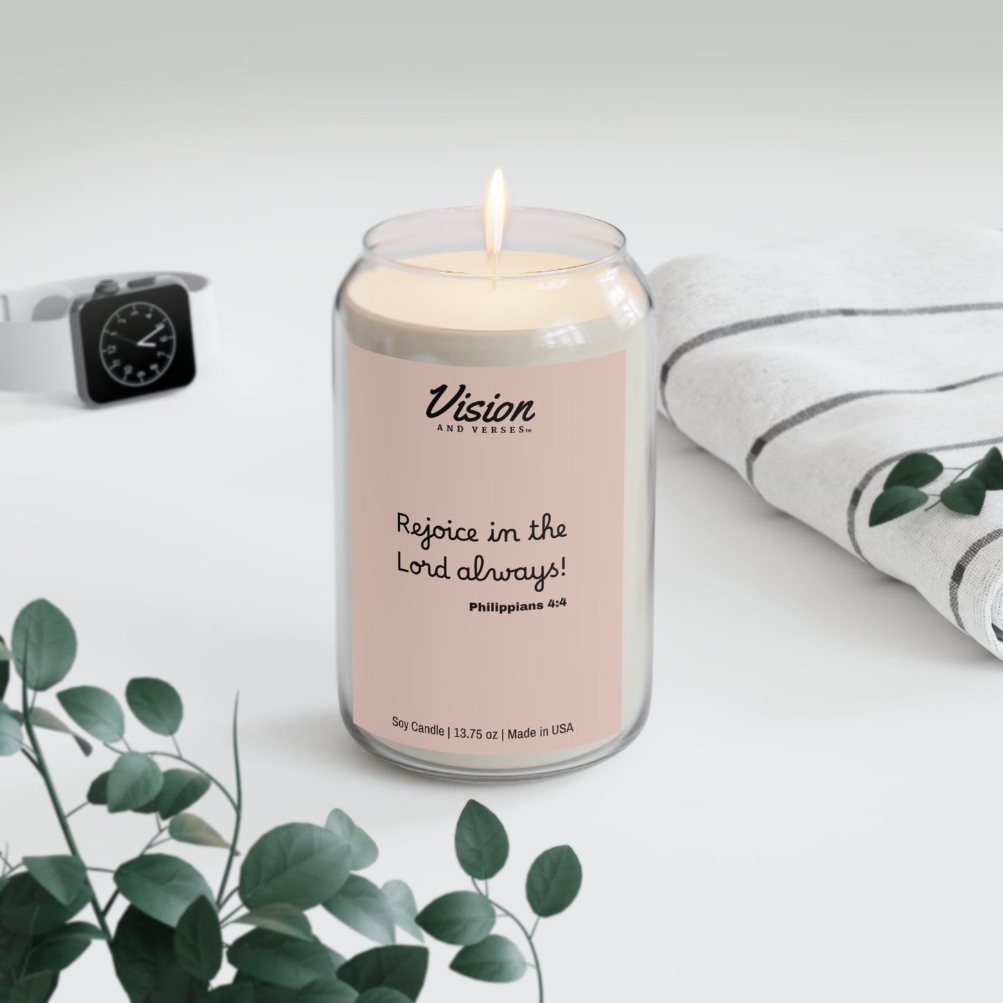 Philippians 4:4 | Scripture Scented Soy Candle (13.75oz)