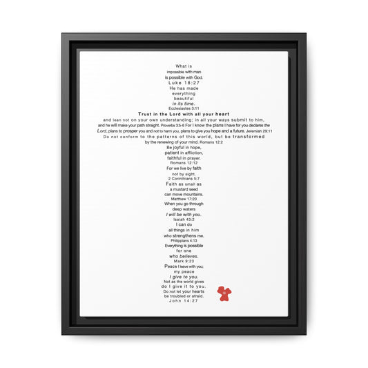 The Challenge Cross - Framed Canvas Wall Art (poppy)