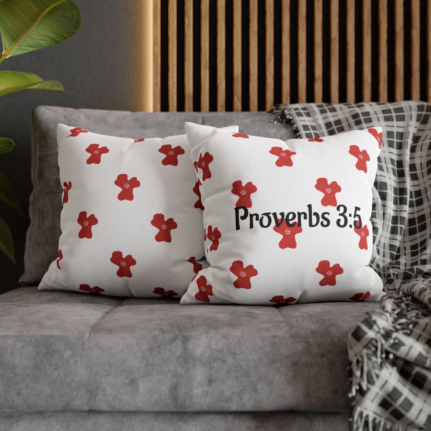 Charming Poppy Pillowcase (Proverbs 3:5)