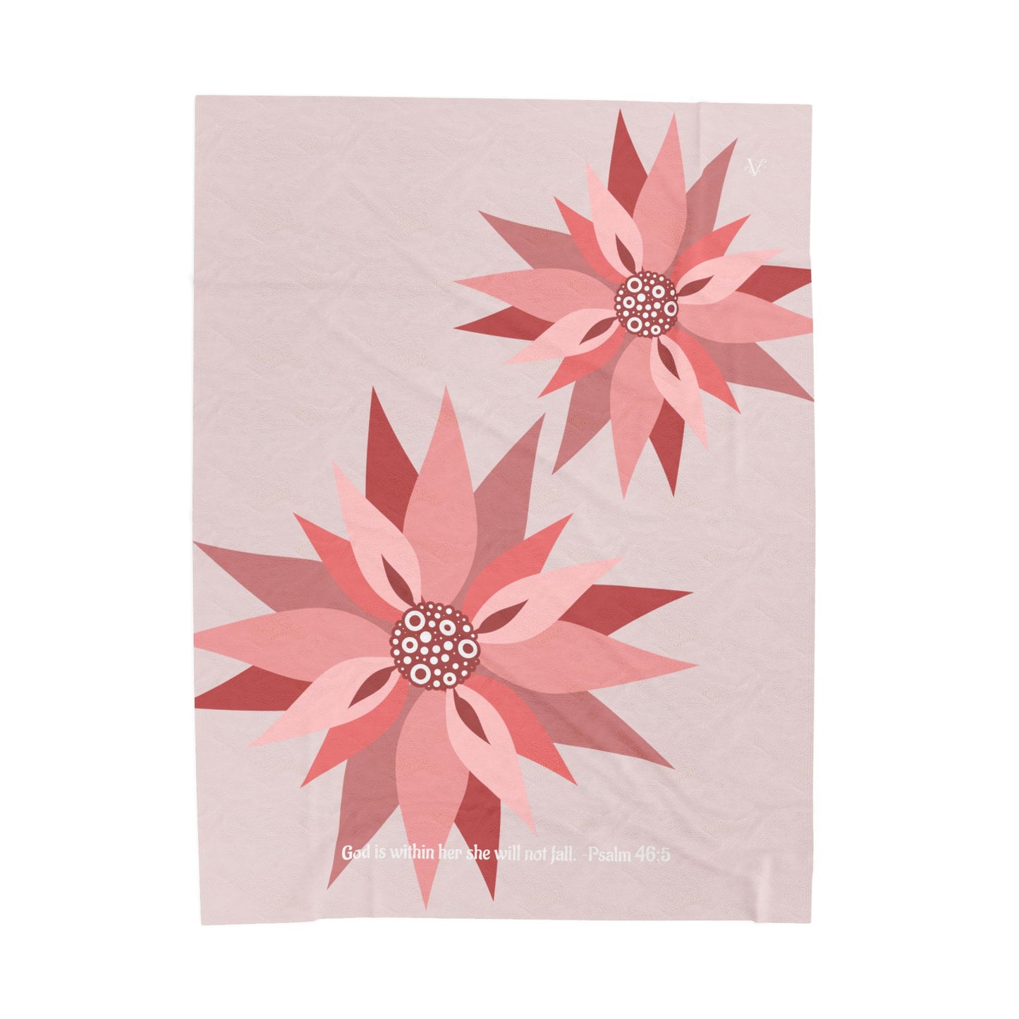 Cozy Pinwheel Petal Plush Blanket (Psalm 46:5)
