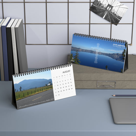 2026 Inspirational Desktop Calendar (The Challenge Cross)