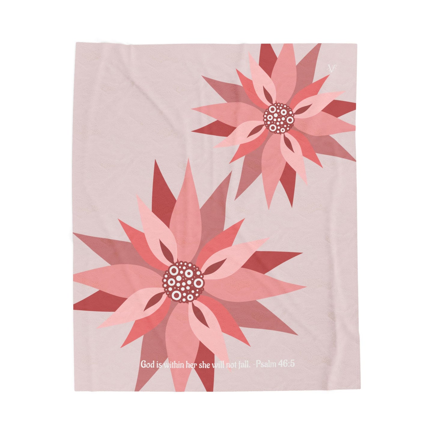 Cozy Pinwheel Petal Plush Blanket (Psalm 46:5)